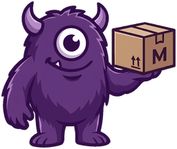 Monster hält Karton